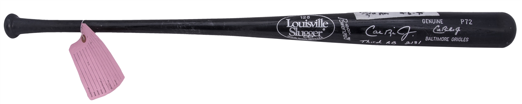 1995 Cal Ripken Jr. Game Used and Signed/Inscribed Louisville Slugger Model P72 Bat Used for #2131 Consecutive Game 3rd At Bat (Ripken LOA & PSA/DNA GU 10)